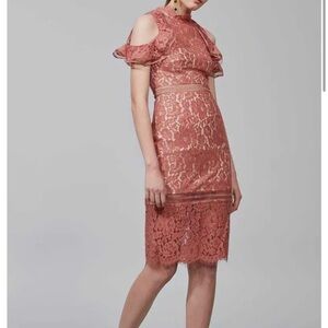 Keepsake Oblivion Lace Midi Dress Spice